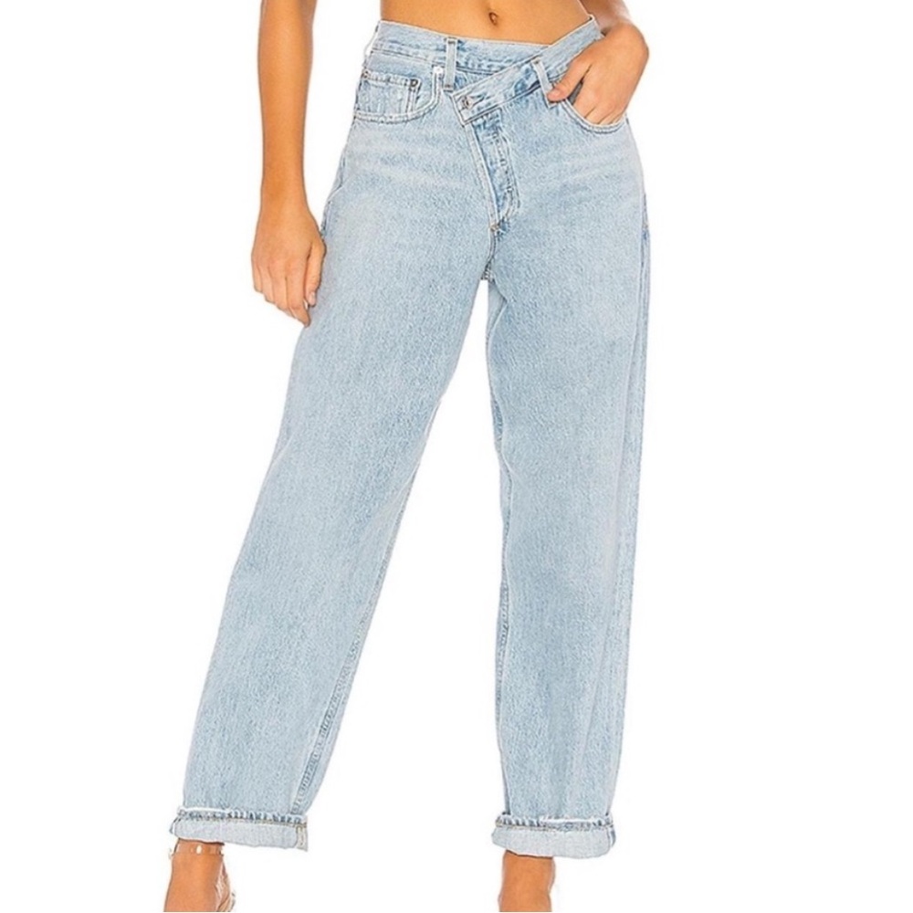 Agolde Light Wash Criss Cross Jeans